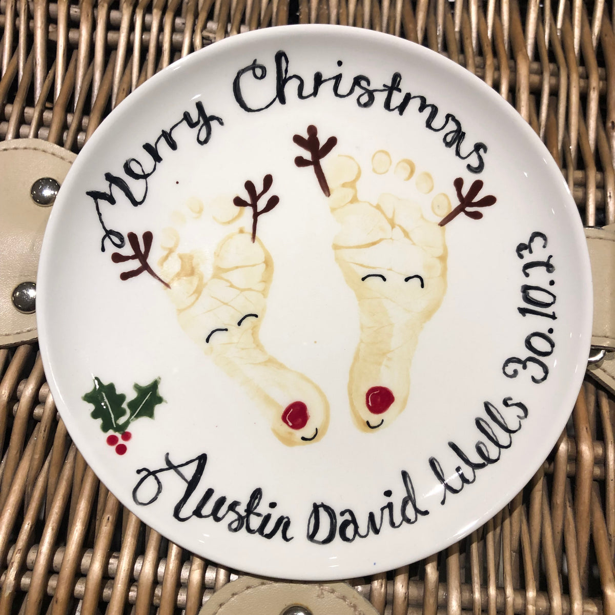 Christmas Plate - ITEM RESERVE - Little Prints Autumn Deals - £26
